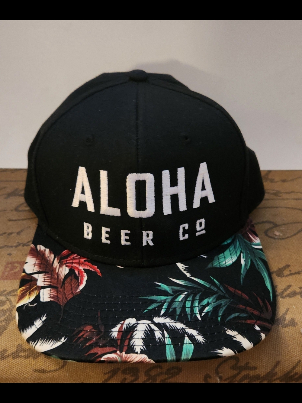 OTTO Aloha Beer Co Black Snapback with Tropical Brim